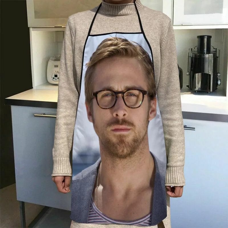 Tablier Cuisine Imprimé Ryan Gosling - Accessoires Chef Waiter - 50x75cm, Oxford Cloth - SQPILLW 21 / 50x75cm