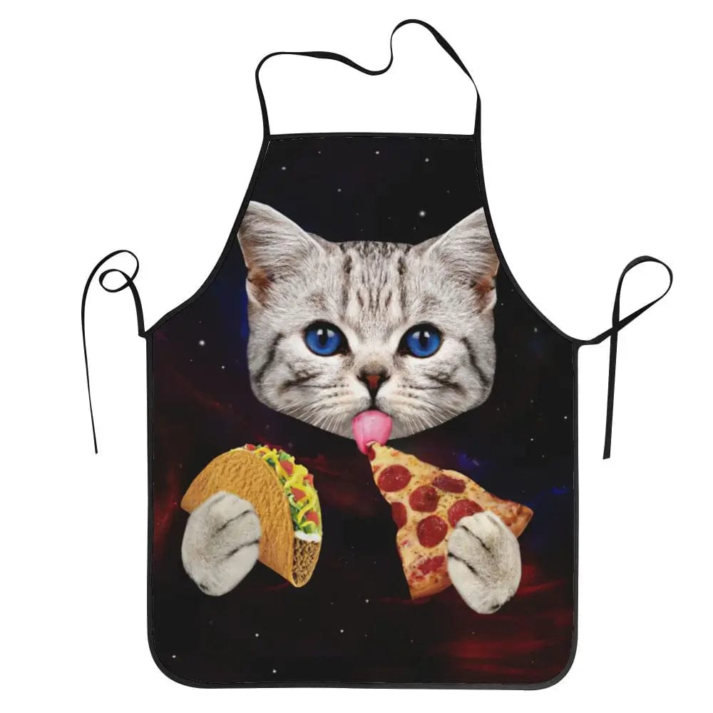 Tablier de cuisine chat spatiale pizza - Drôle pour hommes et femmes