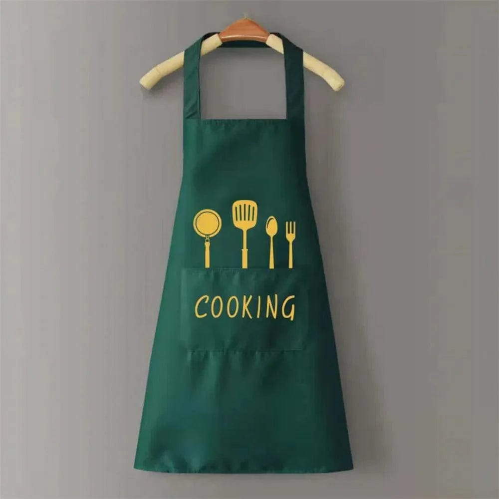 Tablier de Cuisine Classique "Cooking" en PVC Imperméable - Couleur Verte Vert
