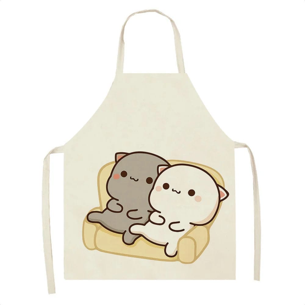 Tablier de Cuisine Kawaï Chats Cartoons Mignons - Taille Adulte L / Adulte : 68 x 55cm