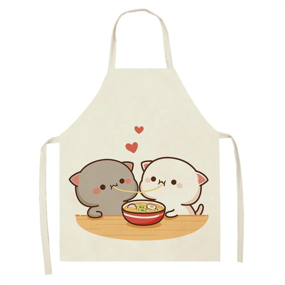 Tablier de Cuisine Kawaï Chats Cartoons Mignons - Taille Enfants A / Enfants : 47 x 38 cm