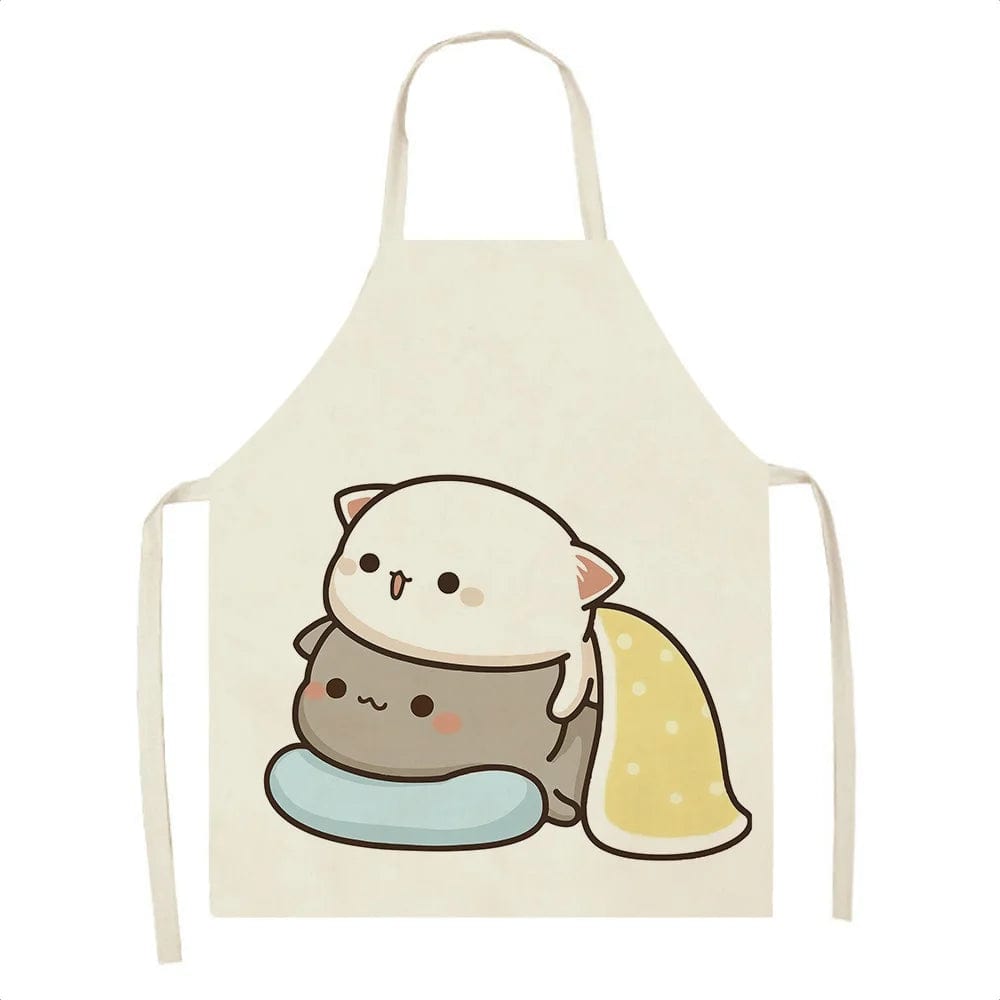 Tablier de Cuisine Kawaï Chats Cartoons Mignons - Taille Enfants E / Enfants : 47 x 38 cm