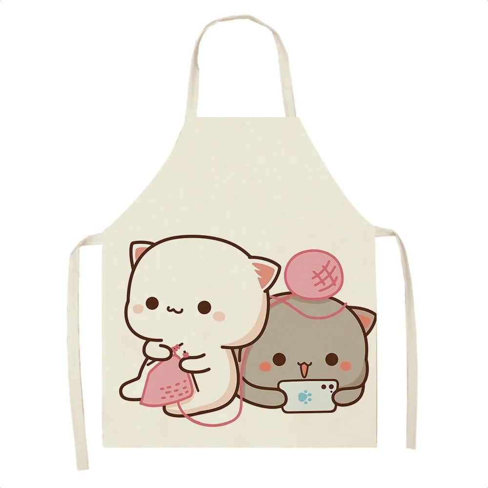 Tablier de Cuisine Kawaï Chats Cartoons Mignons - Taille Enfants K / Enfants : 47 x 38 cm