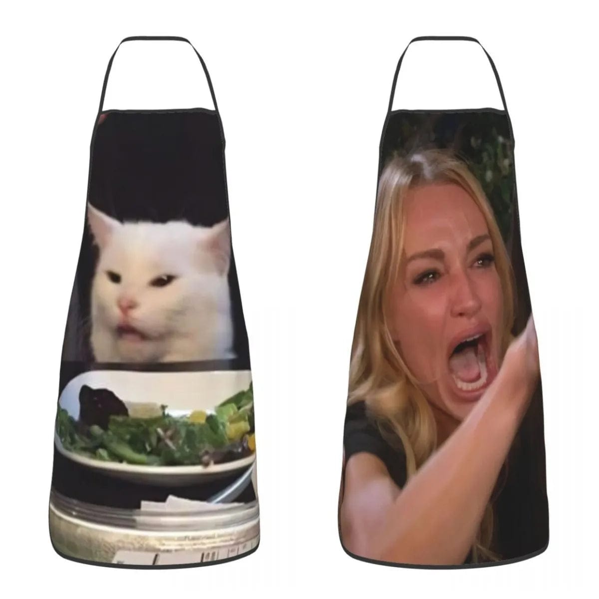 Tablier de Cuisine Mème "Woman Yelling At A Cat Meme"