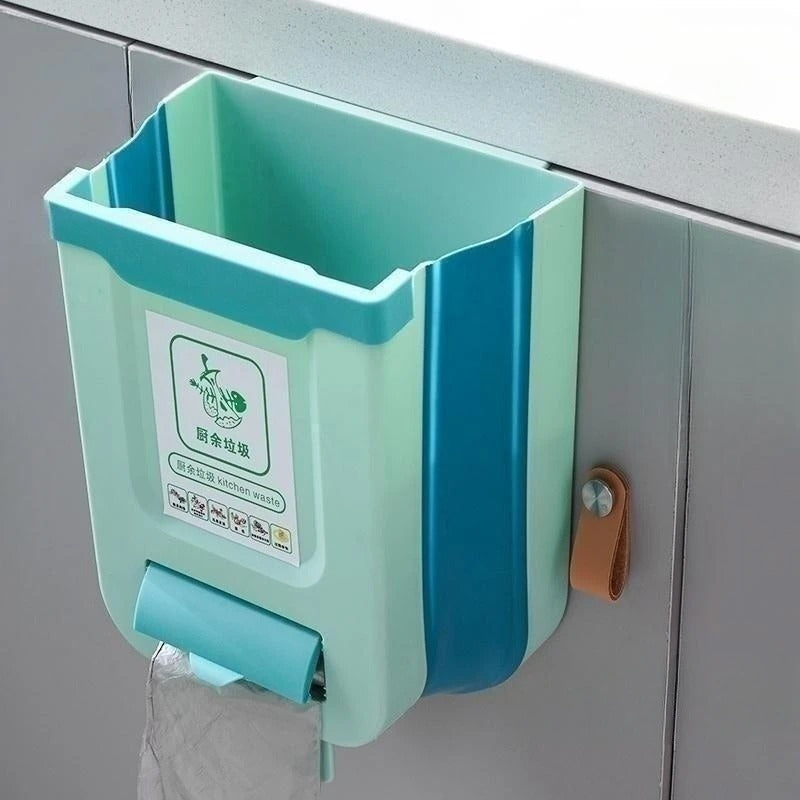 Poubelle de Cuisine Pliable Murale Suspendue — 7 L / 10 L, Porte de Placard