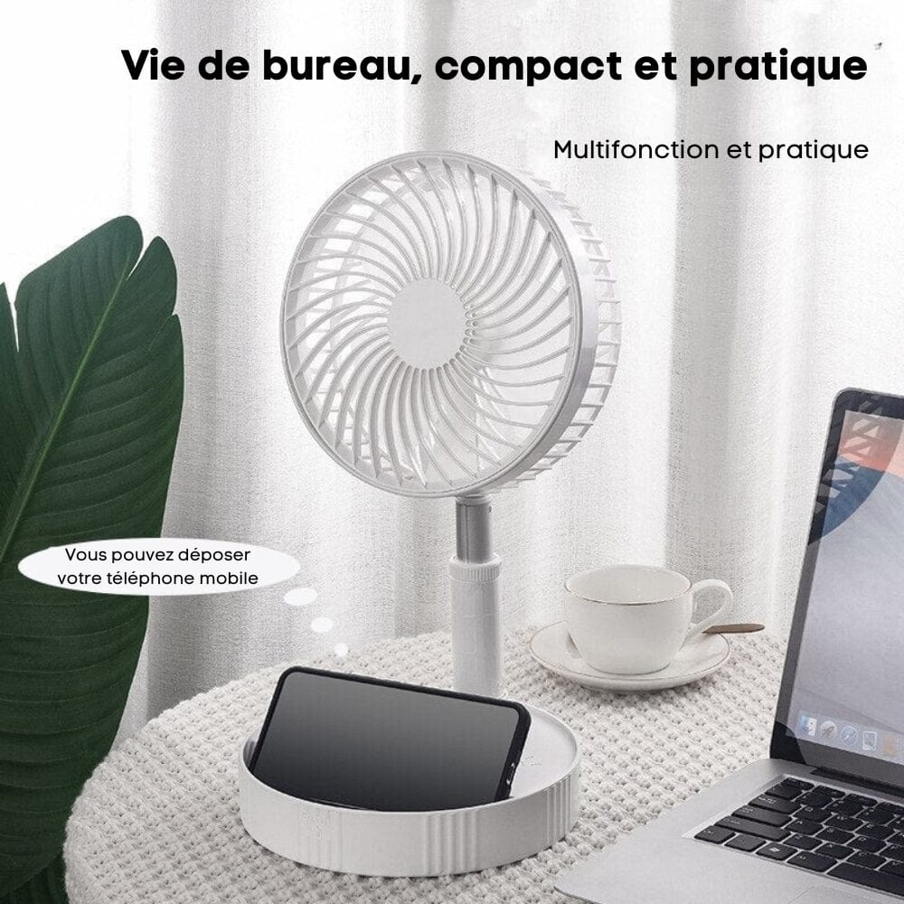 Ventilateur portable rétractable sans fil USB