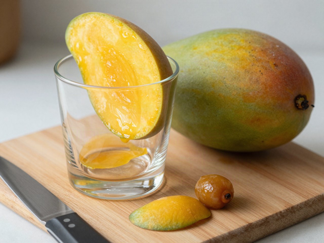 Comment éplucher une mangue avec un verre
