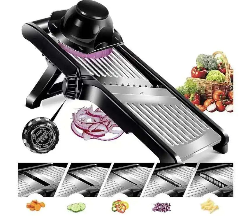 Mandoline Professionnelle Acier Inoxydable 304 — Lames Multiples et Réglables