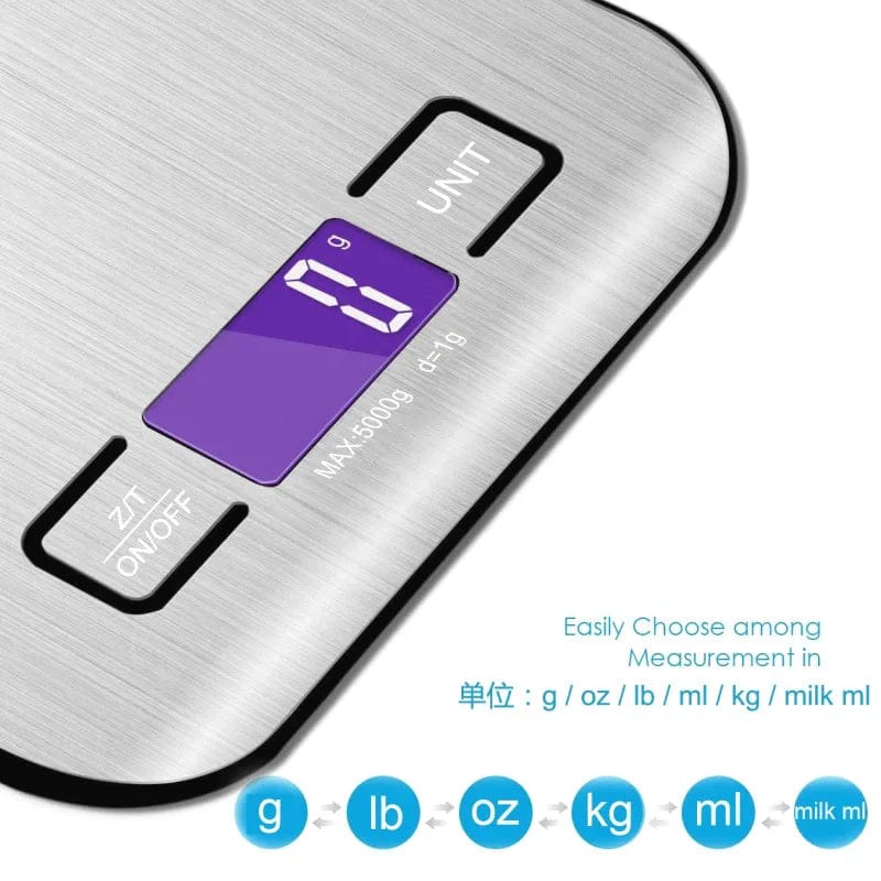 5/10KG Kitchen Scale Stainless Steel Portable Food Scale LED Electronic Scales Jewelry Baking Weight Digital Scale