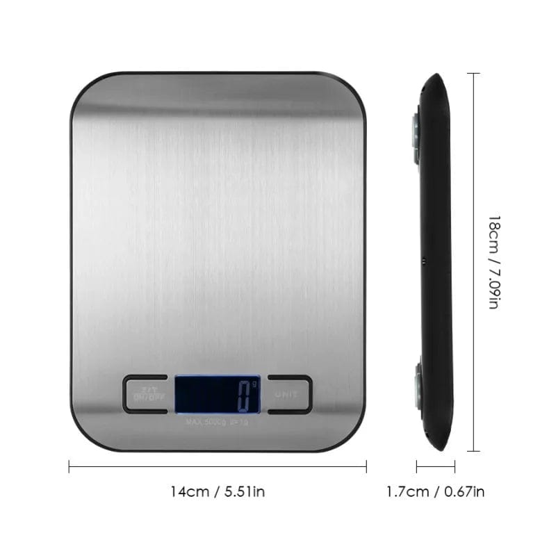 5/10KG Kitchen Scale Stainless Steel Portable Food Scale LED Electronic Scales Jewelry Baking Weight Digital Scale Black / 5Kg