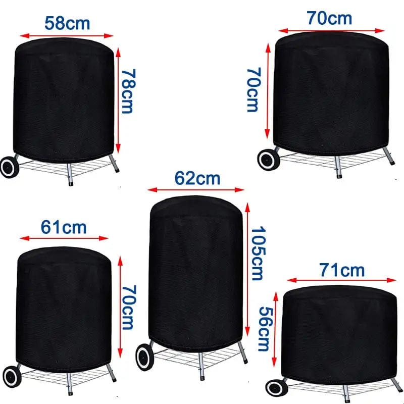 5 Size Garden BBQ Grill Cover Outdoor Oven Waterproof Dust Cover 210D Oxford Cloth Protective Cover Round Furniture Grill Cover