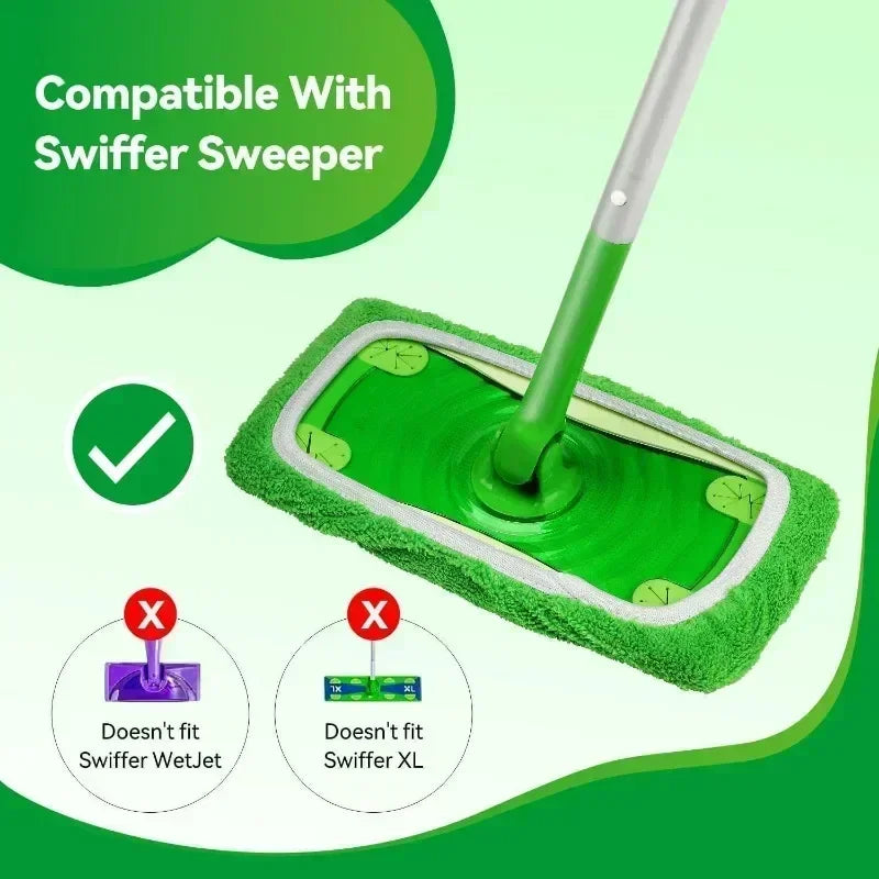 Lingettes Microfibre Lavables pour Balai Plat — Lot de 4 Réutilisables