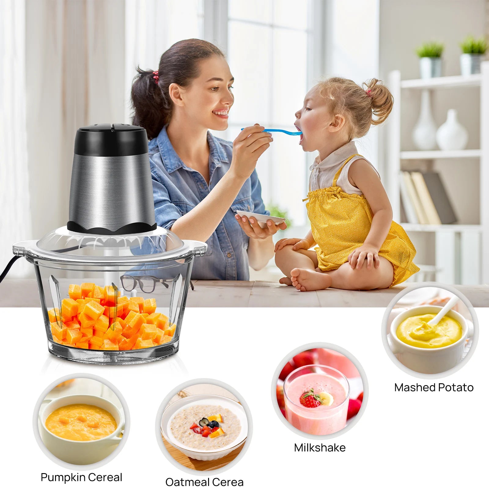 hachoir à viandes et légumes rechargeable