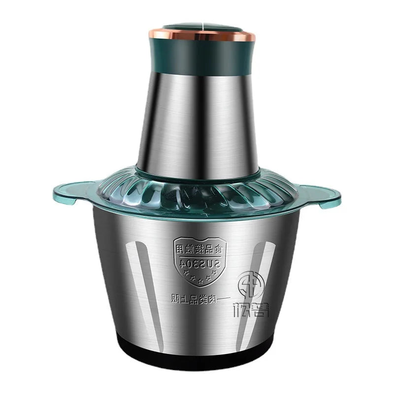Hachoir Électrique Multifonction 3L Inox 304 — 300 W, 2 Vitesses, 4 Lames