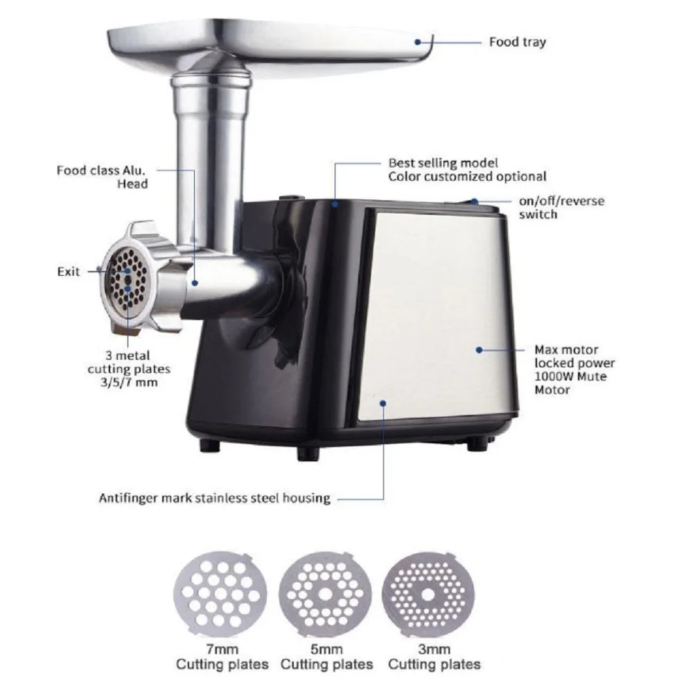 appareil de hachage électrique inox 2L