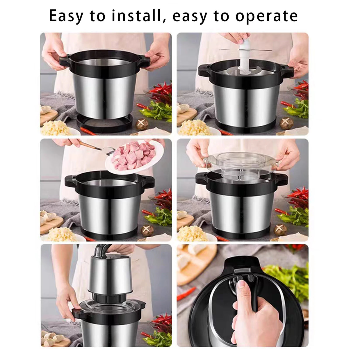 machine à hacher inox pour cuisine professionnelle