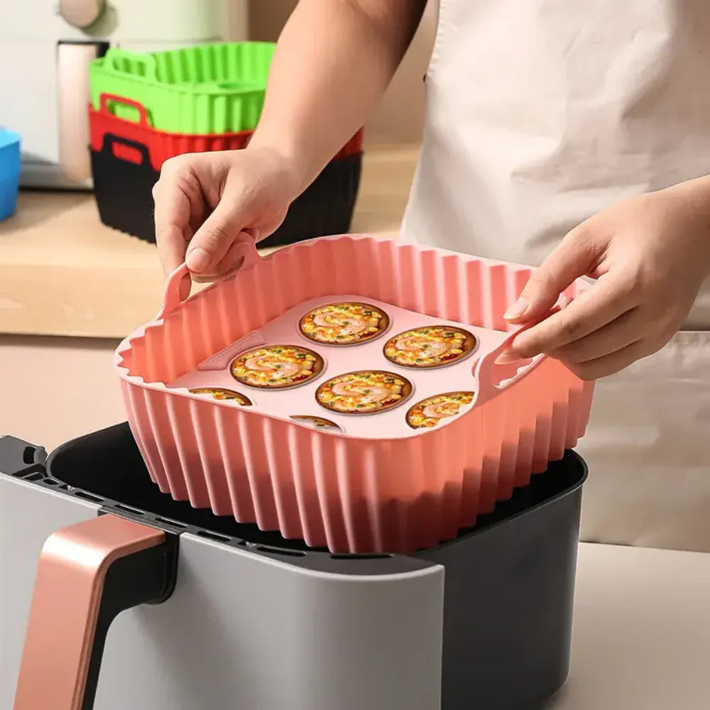 Moule Silicone Réutilisable Carré 2 Pièces pour Air Fryer Air Fryer