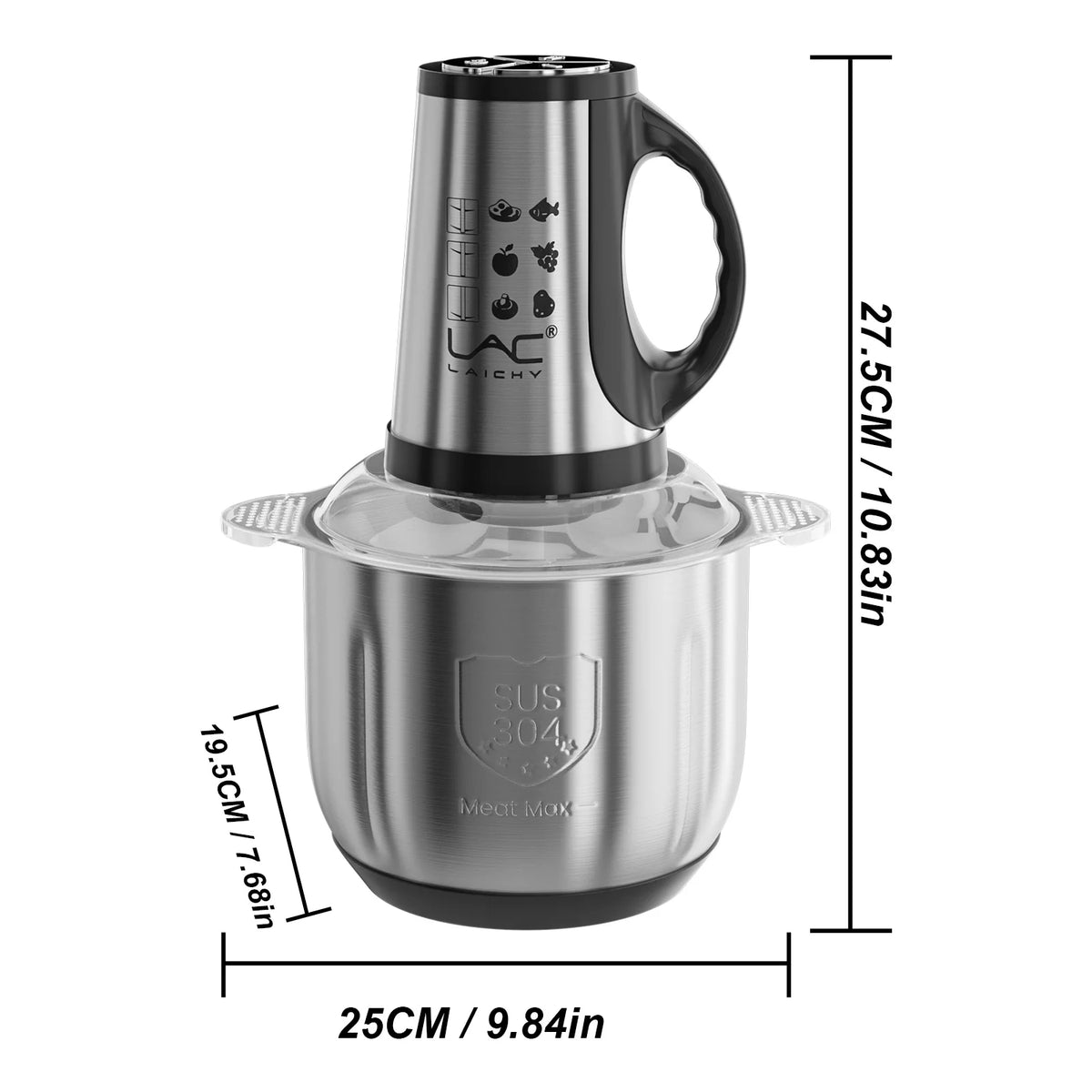 hachoir avec lames en acier inoxydable