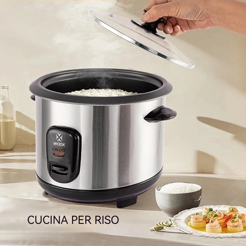 Cuiseur à riz inox 1 L avec cuve antiadhésive, tasse doseuse et cuillère