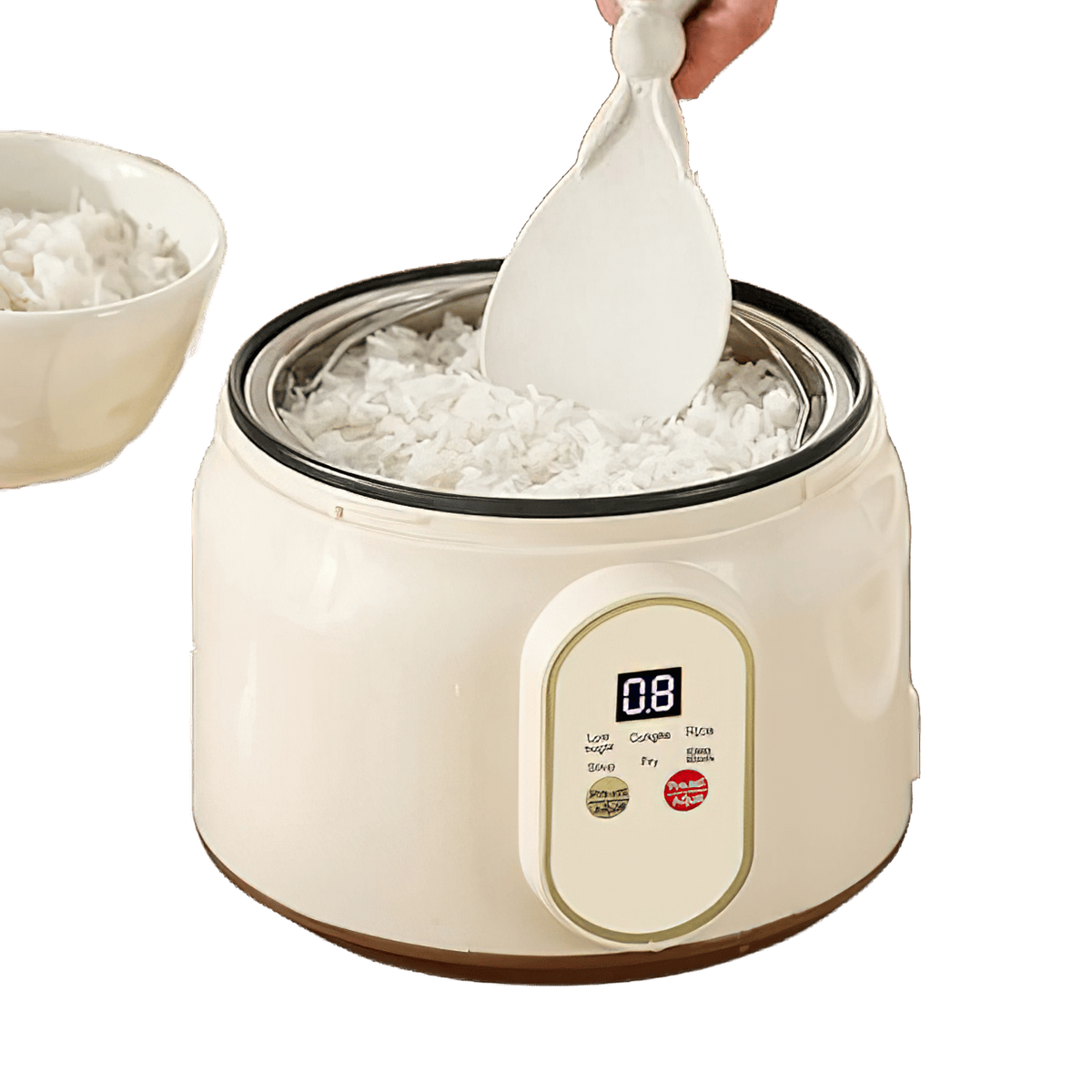 Mini Cuiseur à Riz Numérique 1,8 L avec Panier Égouttoir Inox