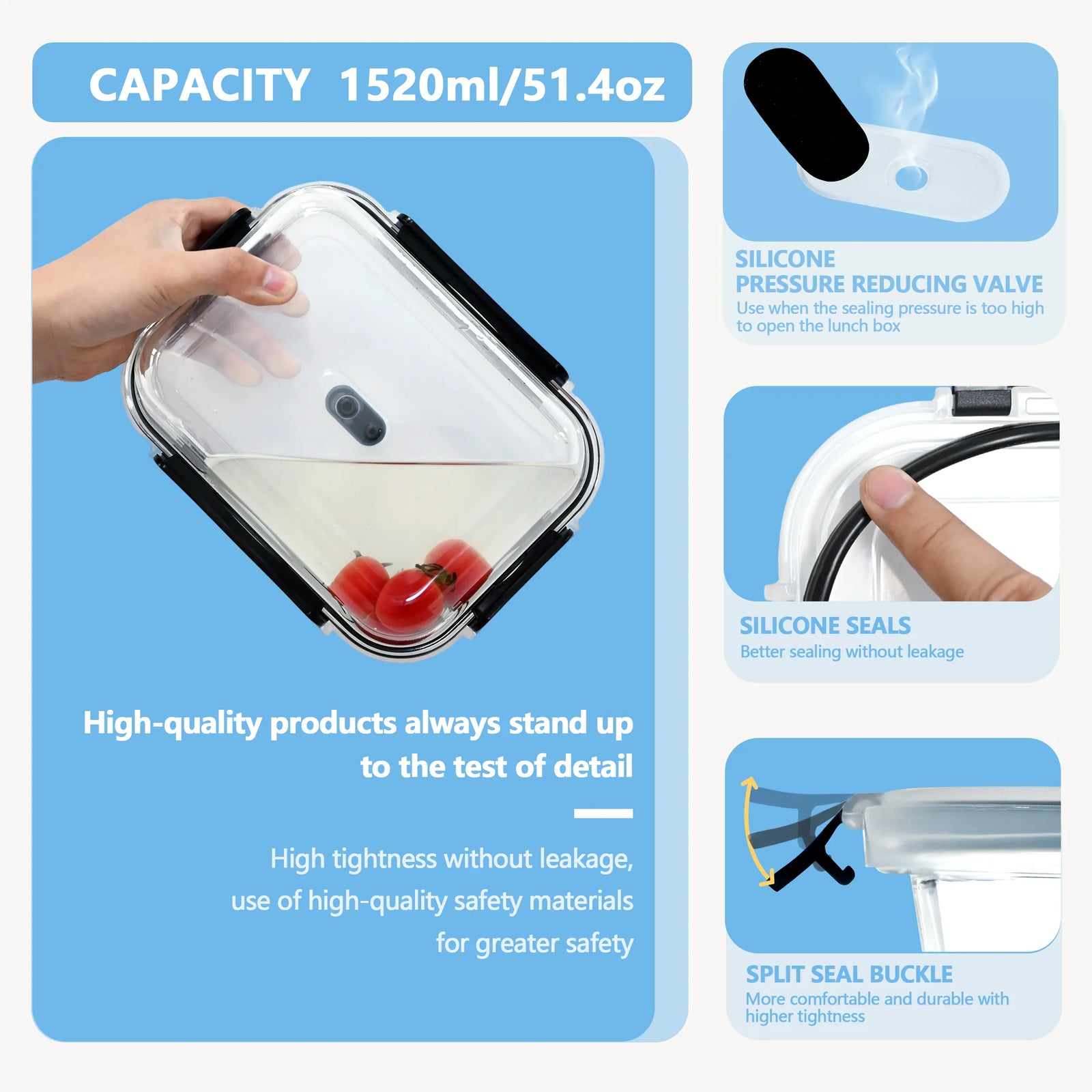 lot de boîtes en verre hermétiques