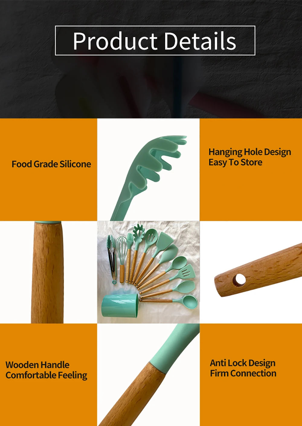 cuisine facilée avec ustensiles en silicone