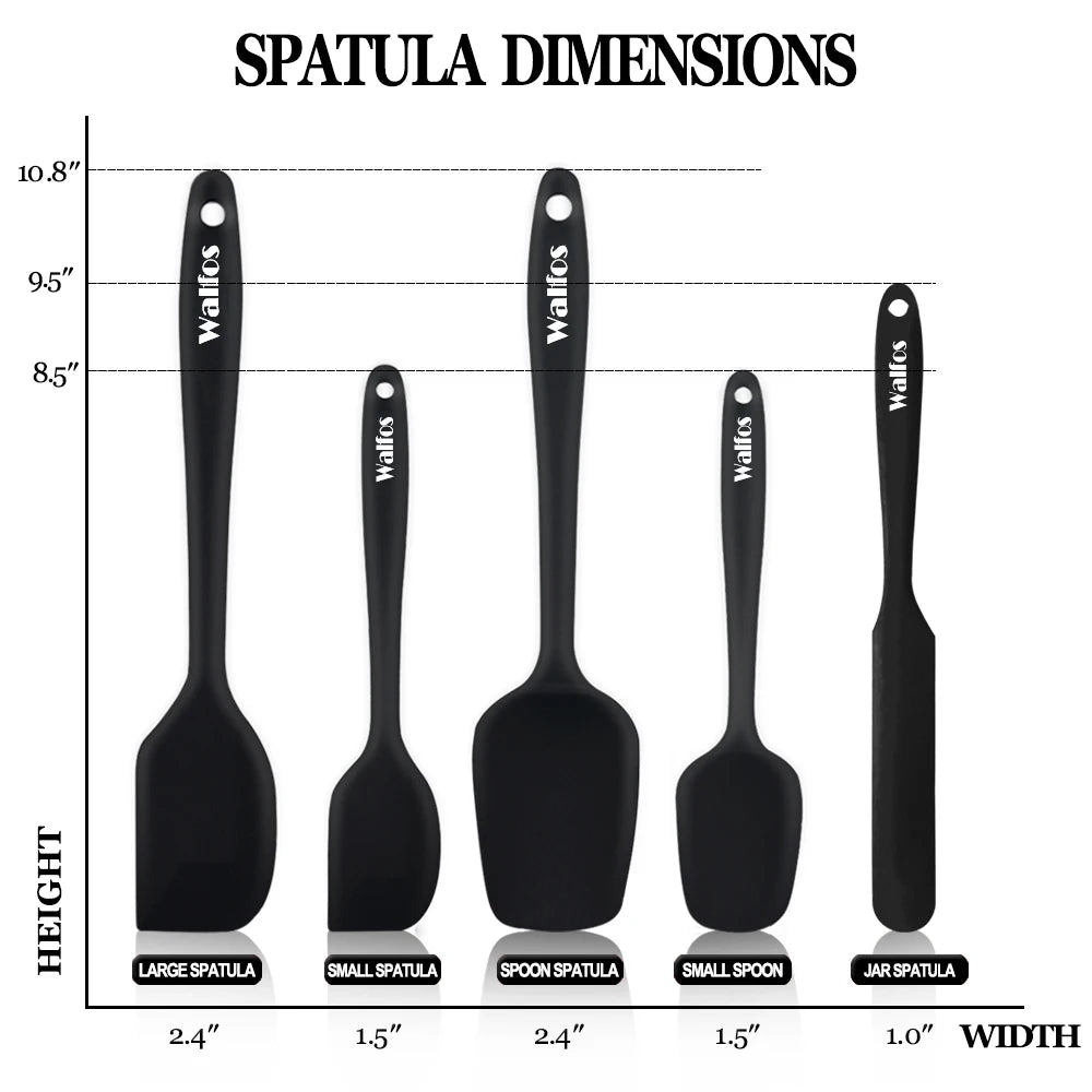 Set Spatules Silicone 5 pièces Résistantes à la Chaleur Pâtisserie