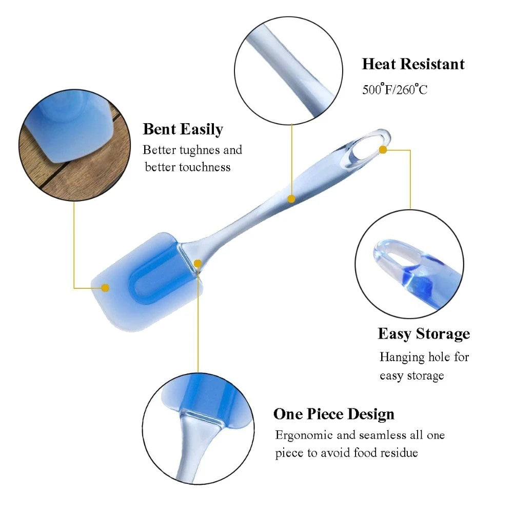 Set Spatules Silicone 3 Pièces Résistantes à la Chaleur pour Pâtisserie