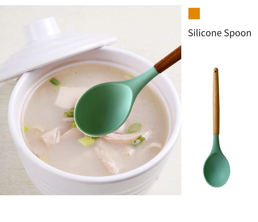 set complet d'ustensiles de cuisine en silicone