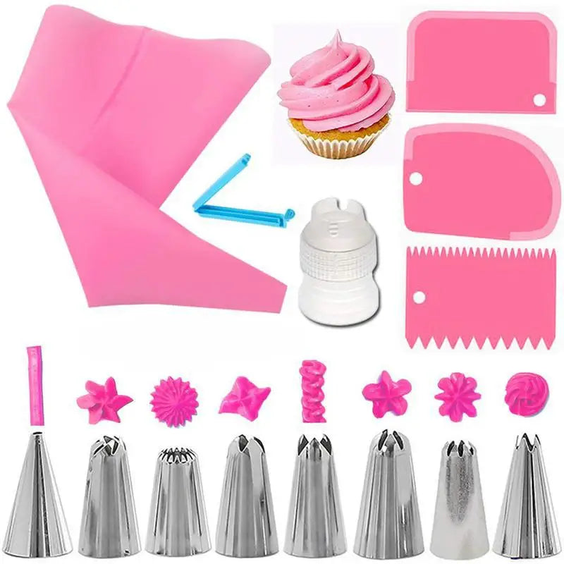 Kit de Décoration de Gâteaux 14 pièces - Douilles et Poches en Silicone douillepoche