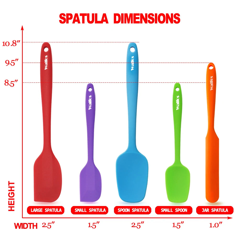 Set Spatules Silicone 5 pièces Résistantes à la Chaleur Pâtisserie