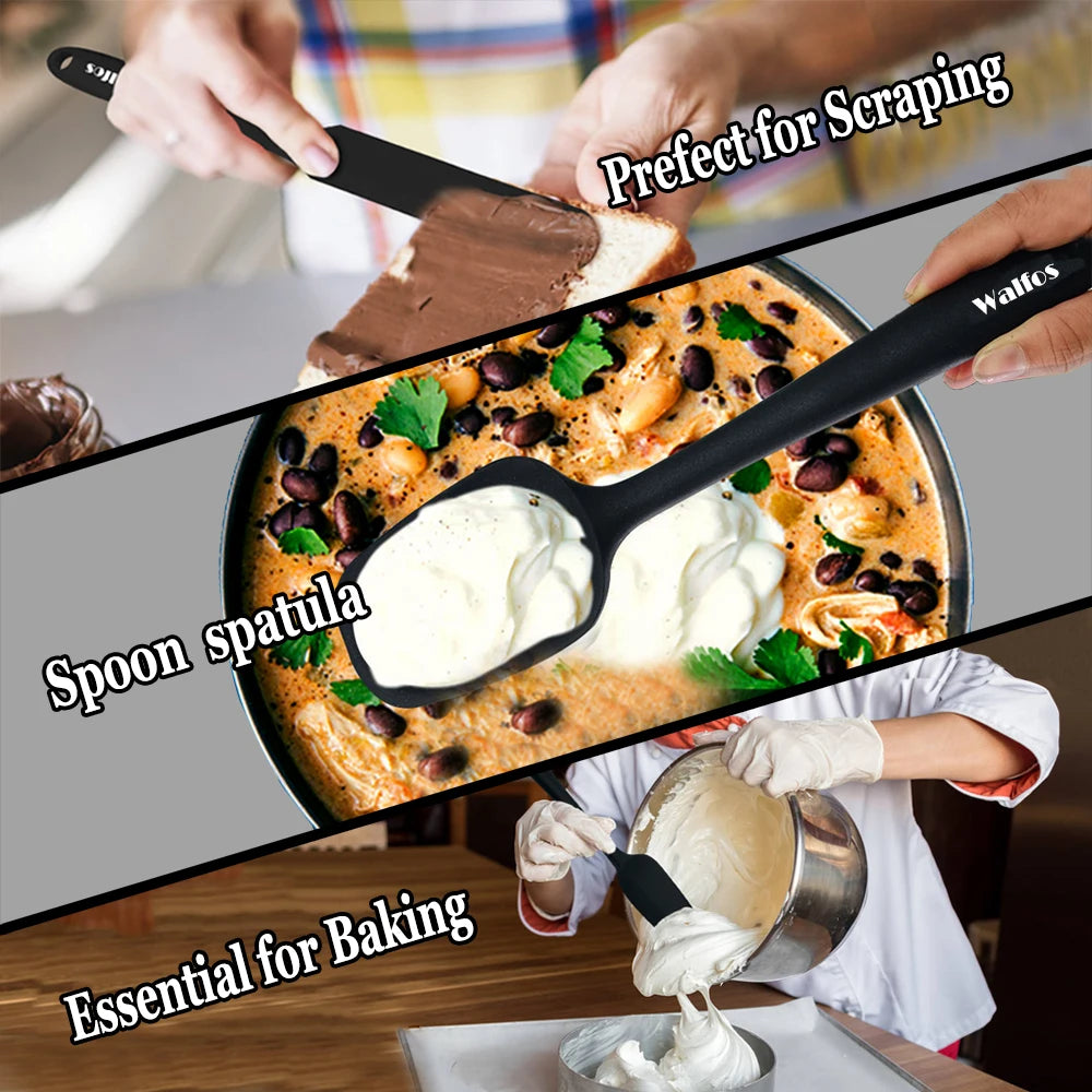 Set Spatules Silicone 5 pièces Résistantes à la Chaleur Pâtisserie