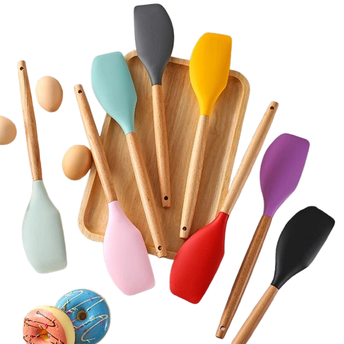 Spatule Silicone Multi-Couleurs Résistante à la Chaleur 8 pièces