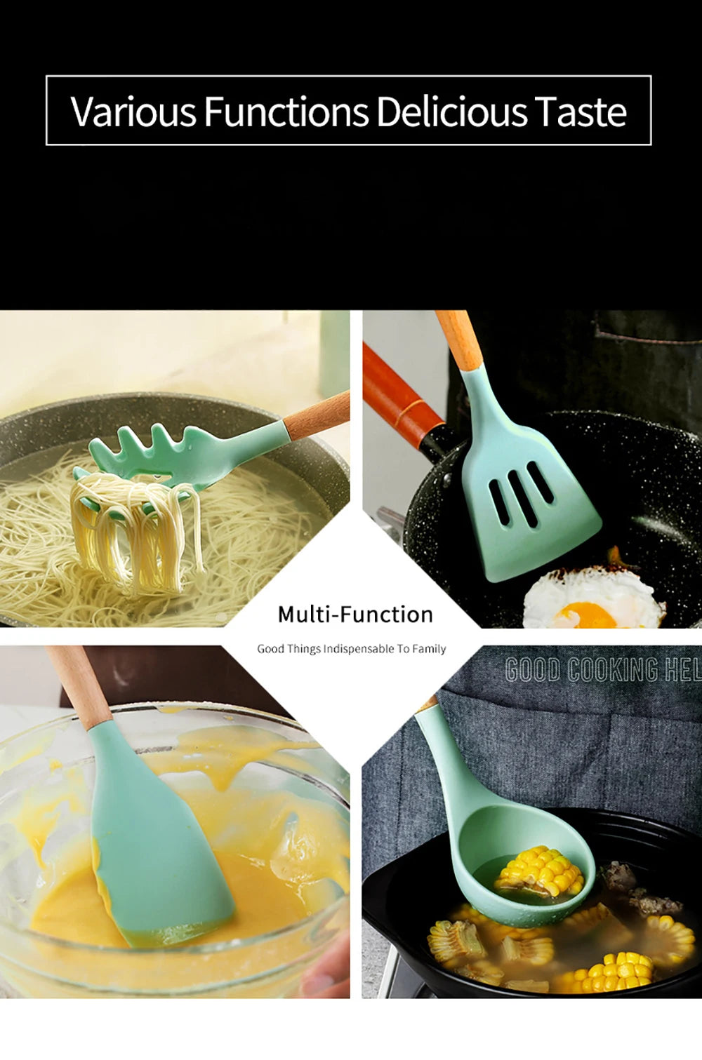 collection de cuisine silicone résistant à haute température