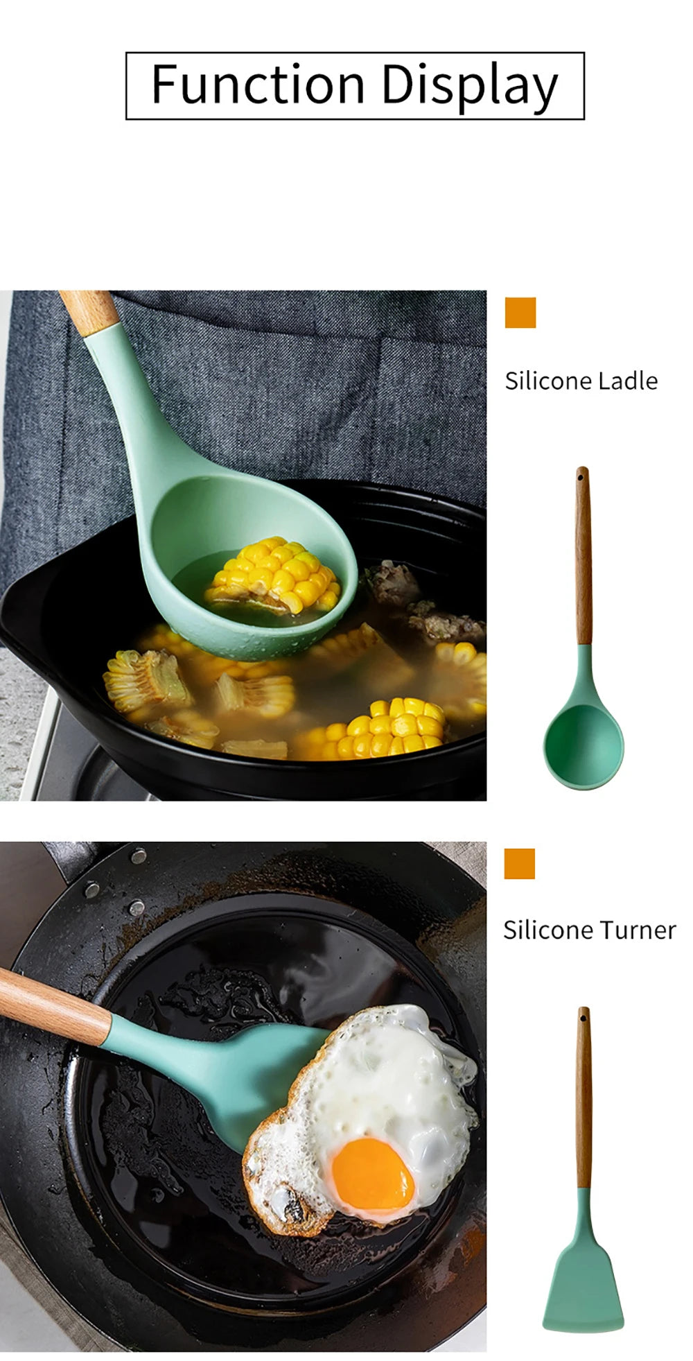 collection d'ustensiles de cuisine en silicone