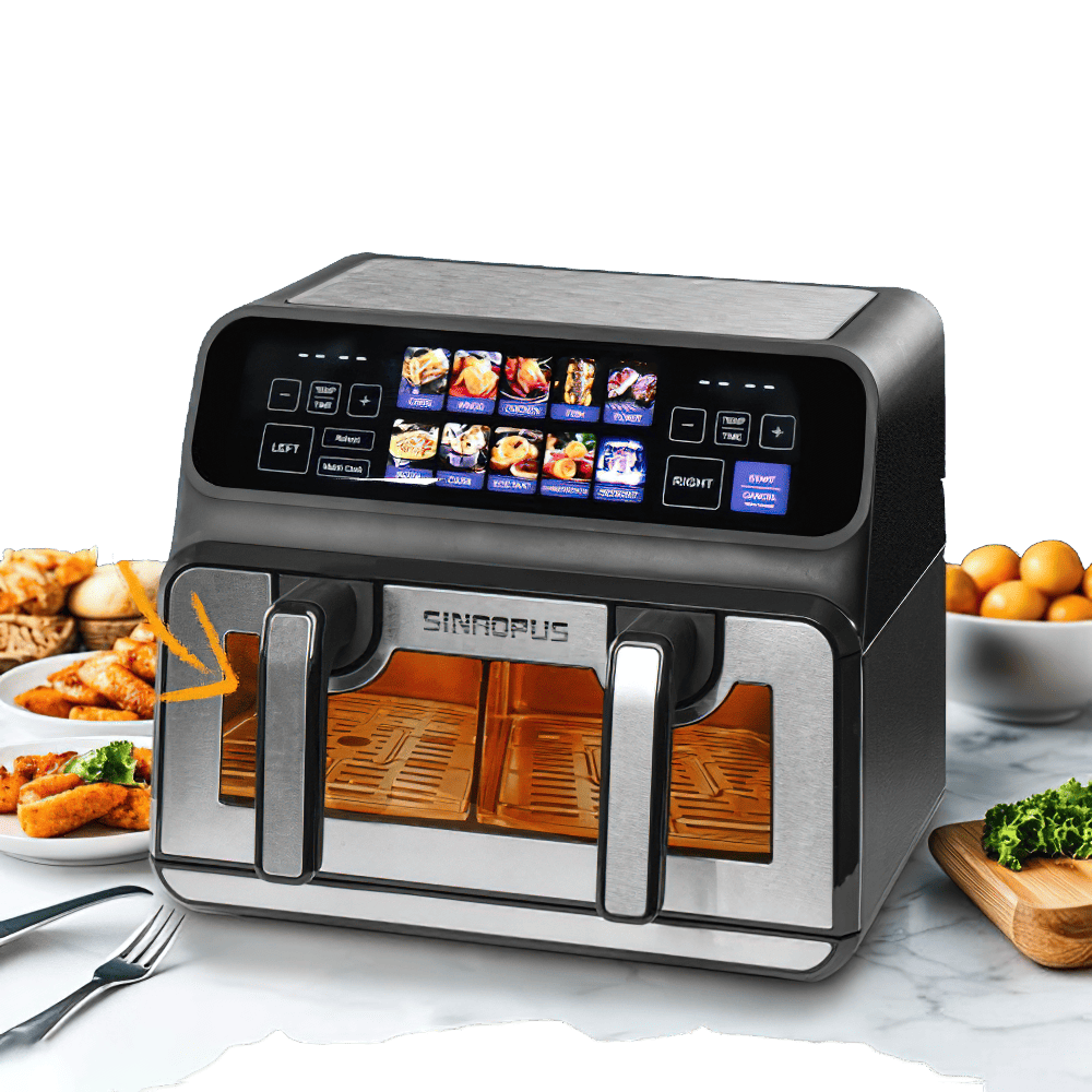 Air Fryer 9L 2200W Double Zone à Séparateur – Friteuse sans Huile