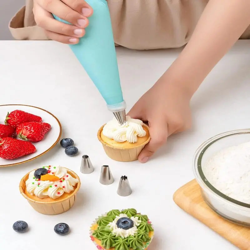 Poches à Douille et Douilles en Acier Inox - Kit de Décoration 20 Pièces