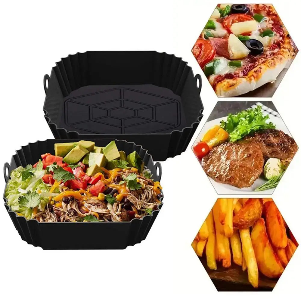 Moule Silicone Réutilisable Air Fryer Carré - 1 Pièce Air Fryer