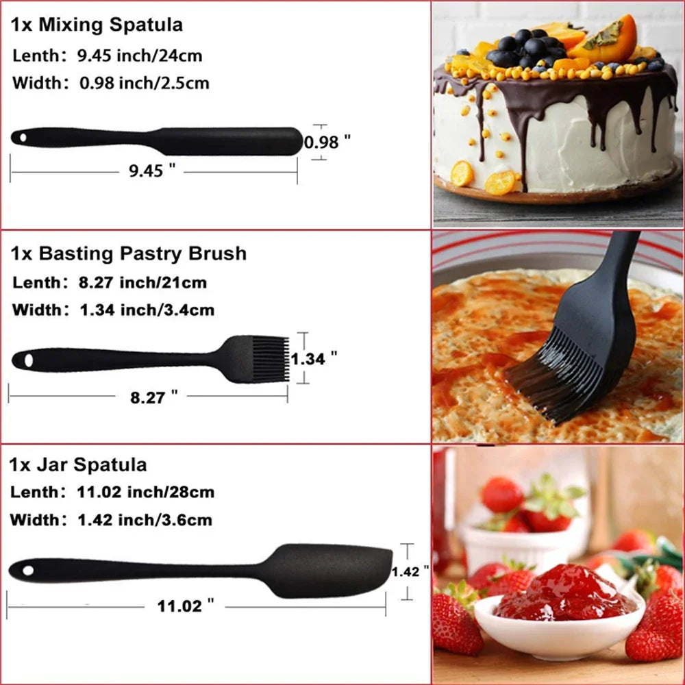 spatules colorées en silicone résistantes à la chaleur