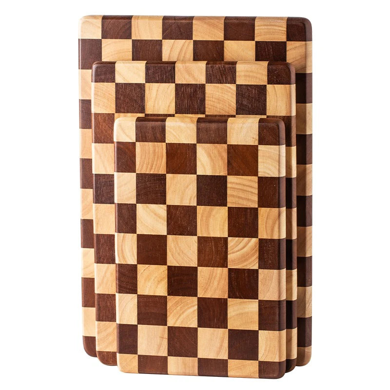 Planche à Découper Bois Motif Damier – 3 Tailles, 2,8 cm