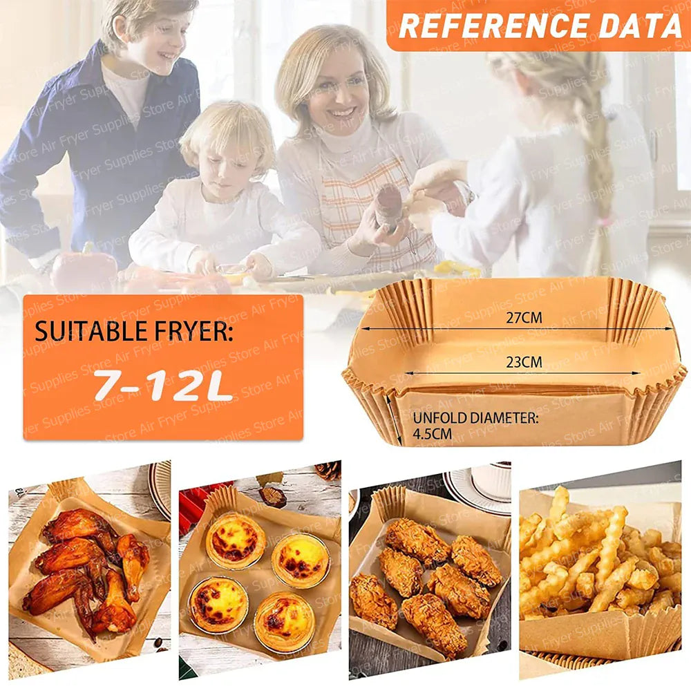 Papier Cuisson Air Fryer Jetable Carré 23 cm Lot de 200 Pièces Air Fryer