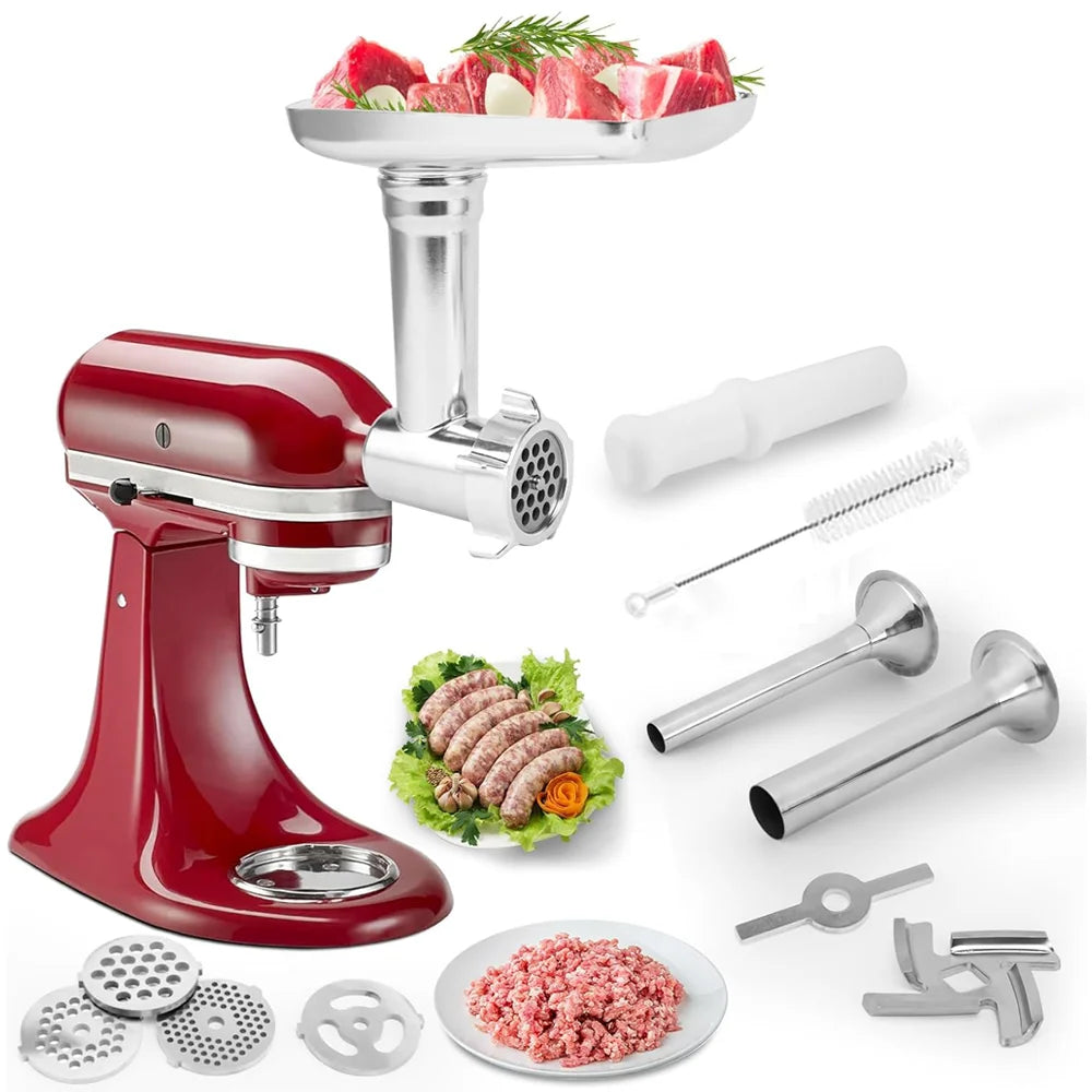 Accessoires KitchenAid Hachoir à Viande Inox et Embouts Pratiques