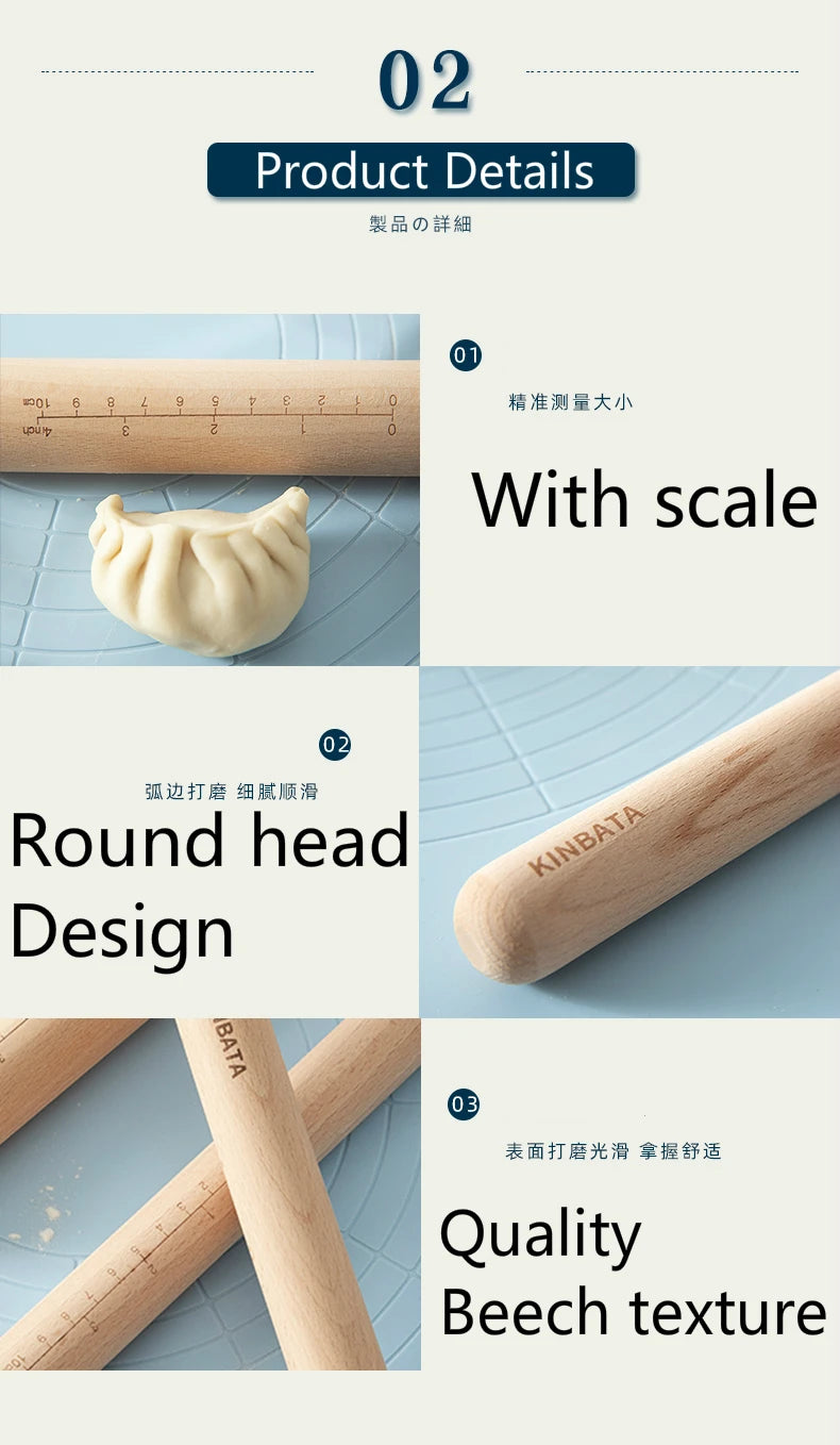 rouleau de cuisine en bois massif