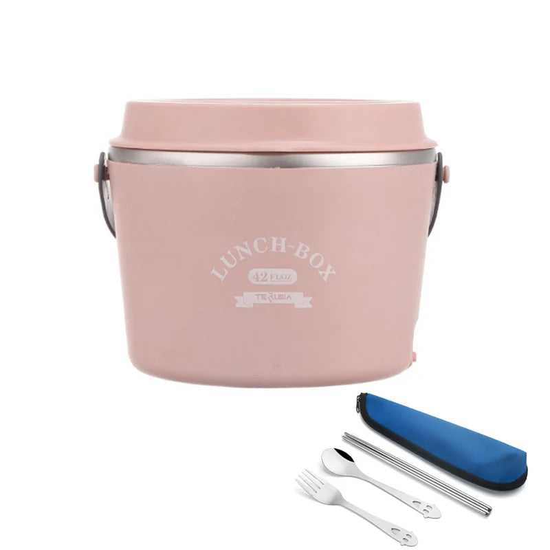 LunchBox Chauffante Électrique Acier Inoxydable 304 — 1,2 L / 48 W / 12 V-220 V