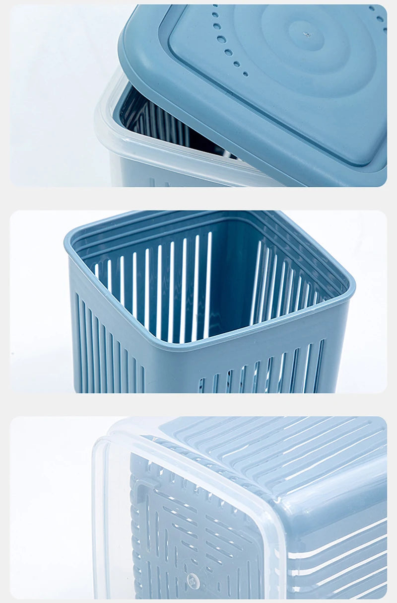organisateur hermétique pour frigo à deux étages