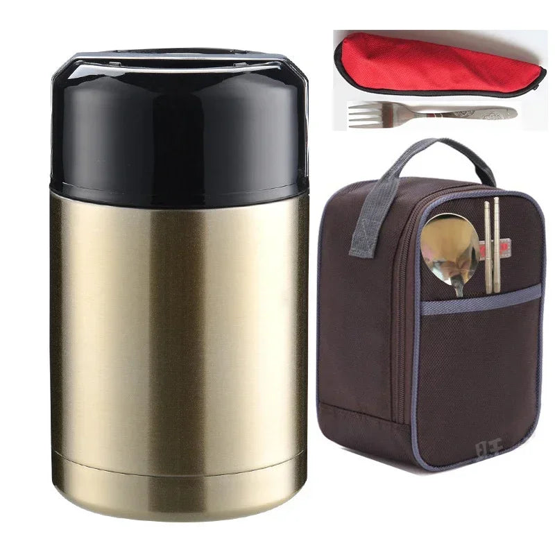 Thermos Alimentaire Inox 800ml Isotherme avec Couverts Inclus