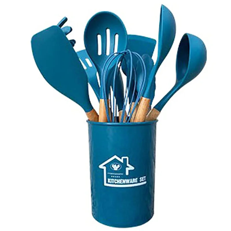 Set Ustensiles Silicone 12 pièces Cuisine | Résistants à la chaleur
