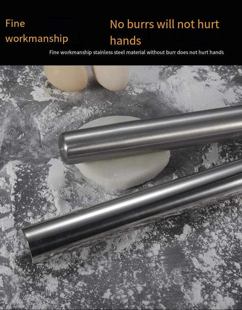 Rouleau à pâtisserie en acier inoxydable de 40 cm - Résistant et facile à nettoyer