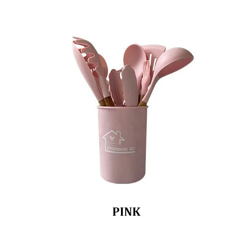 Set Ustensiles Silicone 12 pièces Cuisine | Résistants à la chaleur