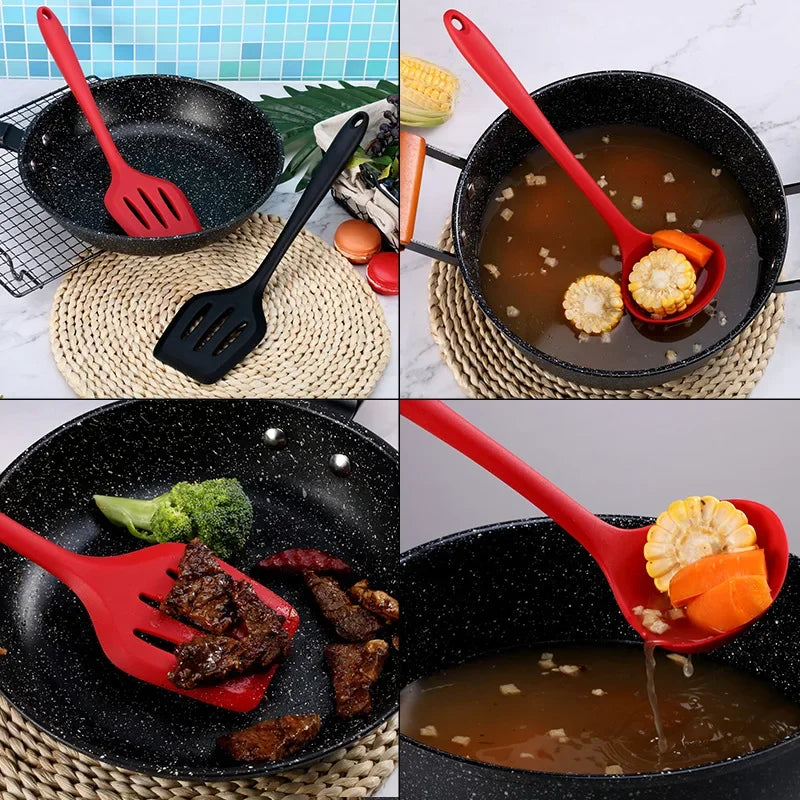 ustensiles de cuisine en silicone résistant à la chaleur